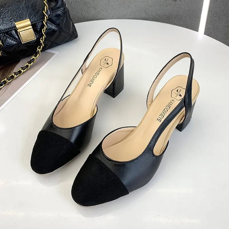 Fashion Square Mid Heel Shoes