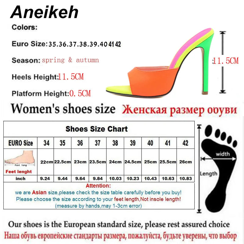 Elegant Orange High Heel Mules for Women